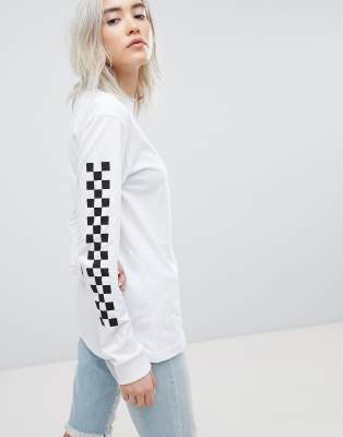 checkerboard sleeve shirt