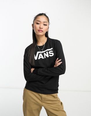 Vans long sleeve t-shirt with large logo in black