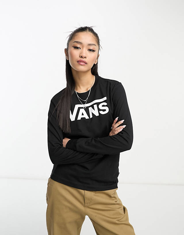 Vans - long sleeve t-shirt with large logo in black