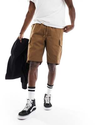 loose cargo shorts in brown