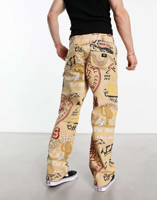 Allover Face Print Vintage Pants (2XL)