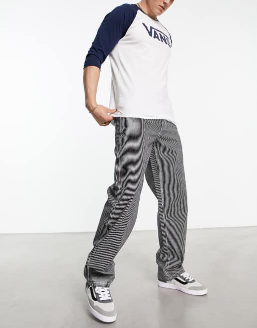 HICKORY STRIPE CARGO PANTS IN BLUE DENIM