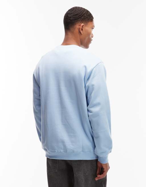 Vans – Loose Fit Sweatshirt in Hellblau mit Logo auf der linken Brust, 3 von 5