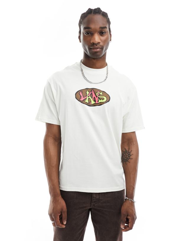 Vans - lopside central logo t-shirt in white