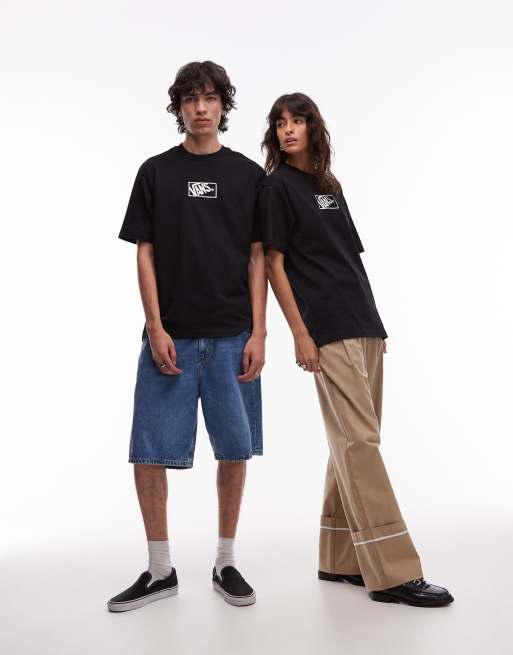 Vans - Los T-shirt met rechthoekig logo op de voorkant in zwart, 2 van 4