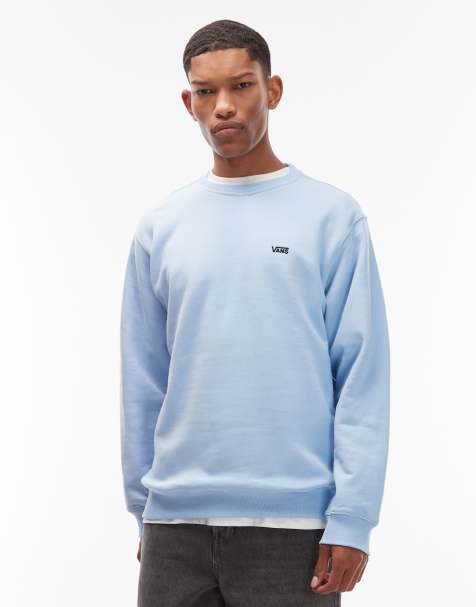 Vans - Losvallend T-shirt met logo op de borst in lichtblauw - view 1