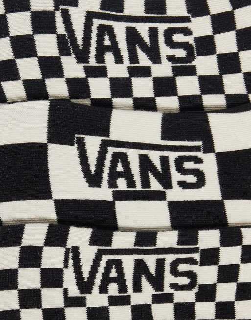 Vans - Lot de 3 paires de chaussettes invisibles à carreaux - Noir/blanc, 3 de 3