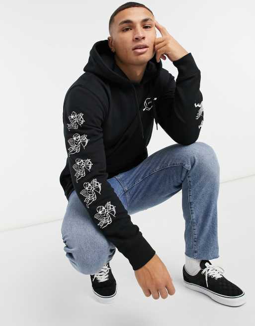 Obey olde outlet rose black hoodie