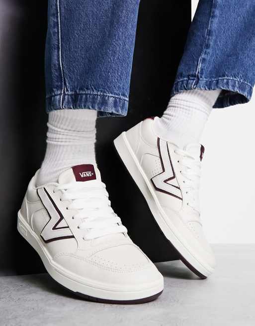 Vans bordeaux store lacet blanc