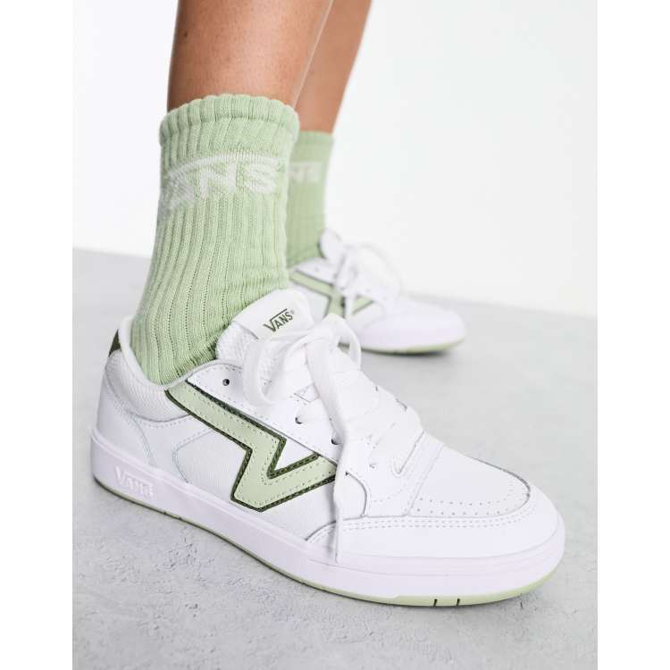 Vans Lowland Baskets basses en cuir Blanc et vert vif ASOS