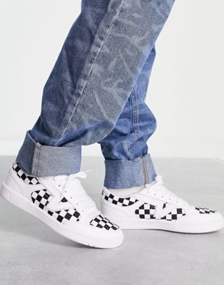 Vans Lowland CC Checkerboard trainers in white and black