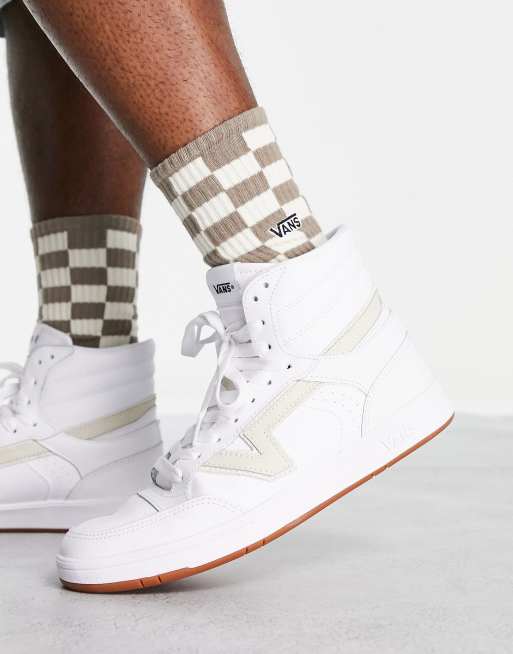 Vans Lowland Hi sneakers in all white ASOS