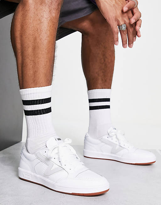 Vans Lowland Leather trainers in white | ASOS