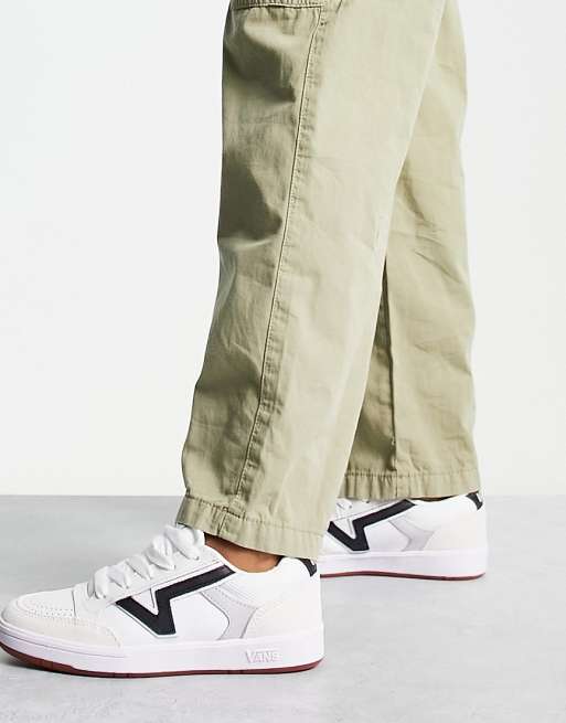 Vans Lowland sneakers in off white and black stripe