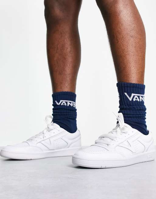 Vans Lowland sneakers in triple white leather
