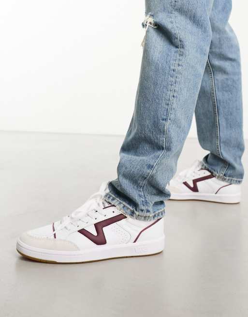 Burgundy and white clearance vans