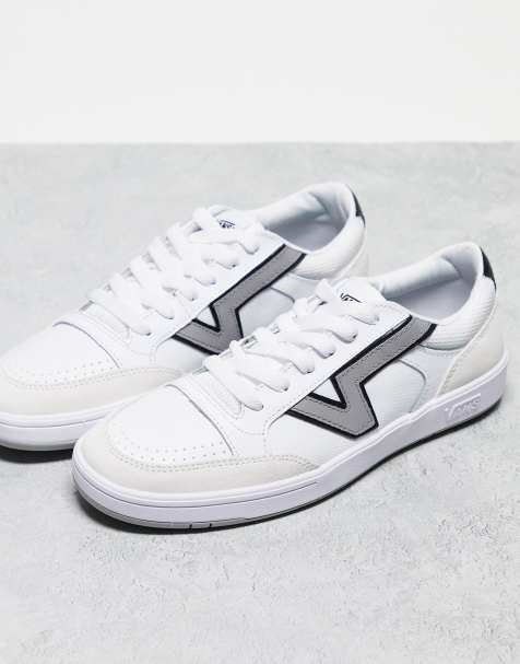 Vans Lowland sneakers in white with grey side stripe - view 1