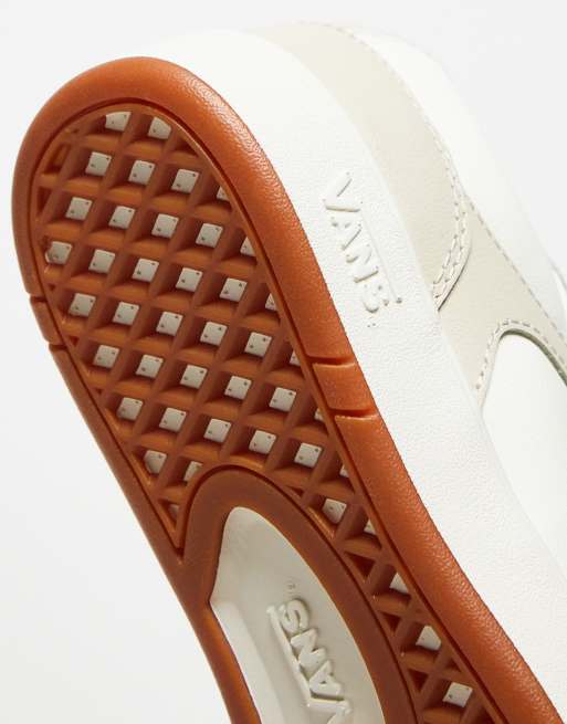 White vans with tan clearance sole