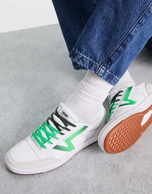 White vans store with green stripe