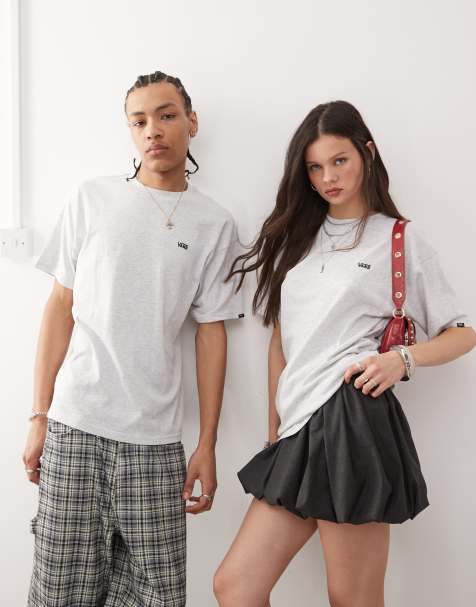 Vans - Lysegrå oversized T-shirt med logo på venstre side af brystet - view 1