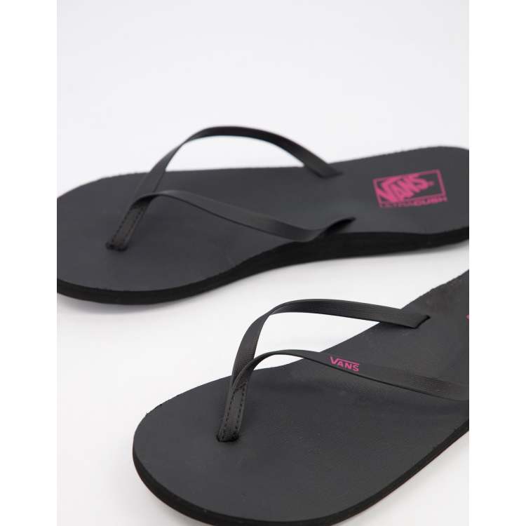 Vans black best sale flip flops