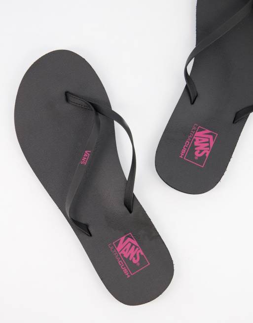 Vans black deals flip flops