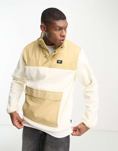 Vans - Mammoth - Felpa in pile borg bianca e beige - view 1