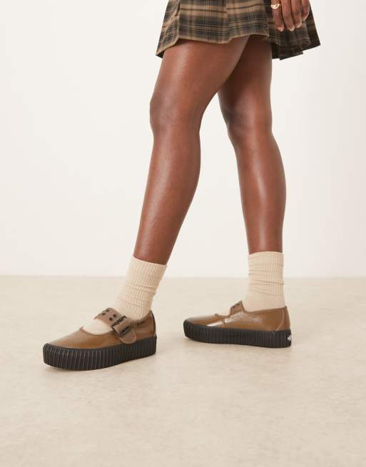Vans - Mary Jane Creeper - Scarpe marrone metallizzato con plateau, 3 di 5