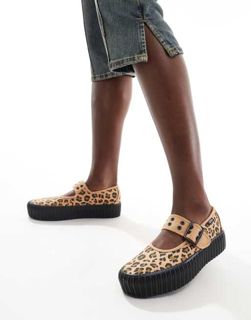 Vans shops platform leopard print