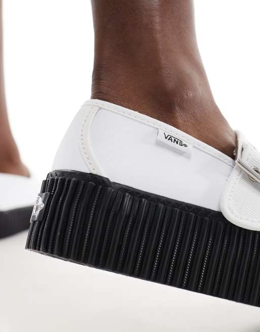 Vans Mary Jane Platform Creepers in white and black