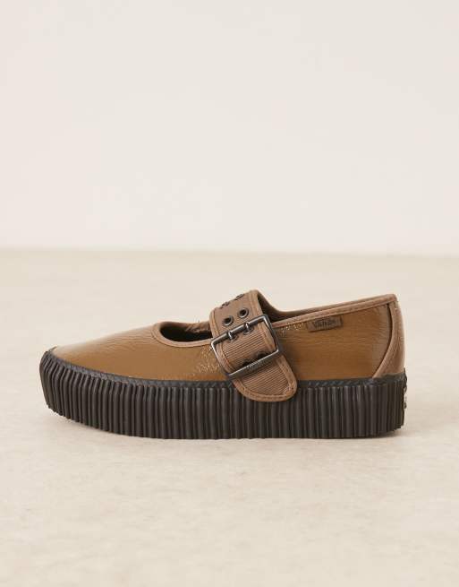 Vans - Mary Jane schoenen met geribbelde plateauzool in metallic bruin, 2 van 5