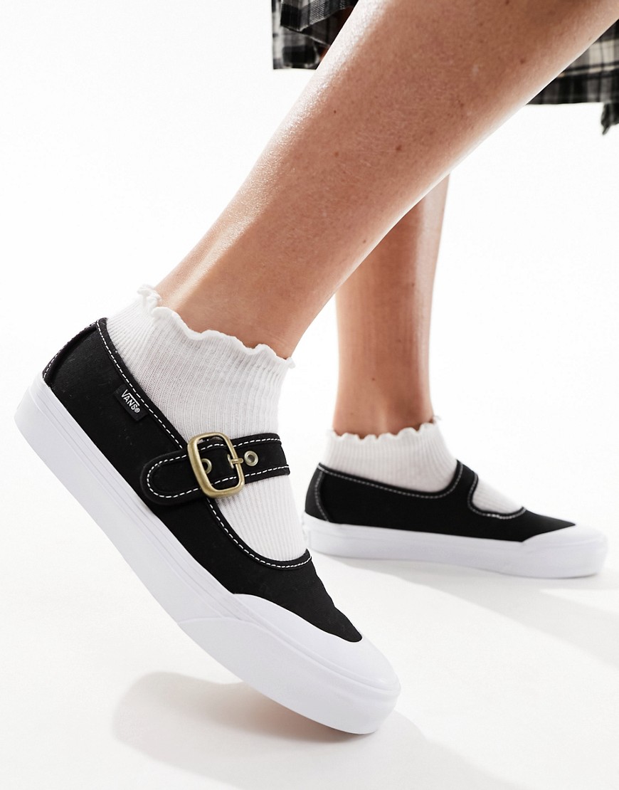 Vans Mary Jane Sneaker Flats In Black And White
