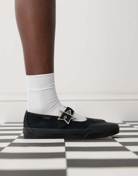 Vans Mary Jane sneakers in black with star buckle detail - view 1