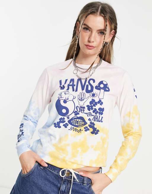 Vans – Masc'd Mind – Różowy top z długimi rękawami z efektem tie dye 