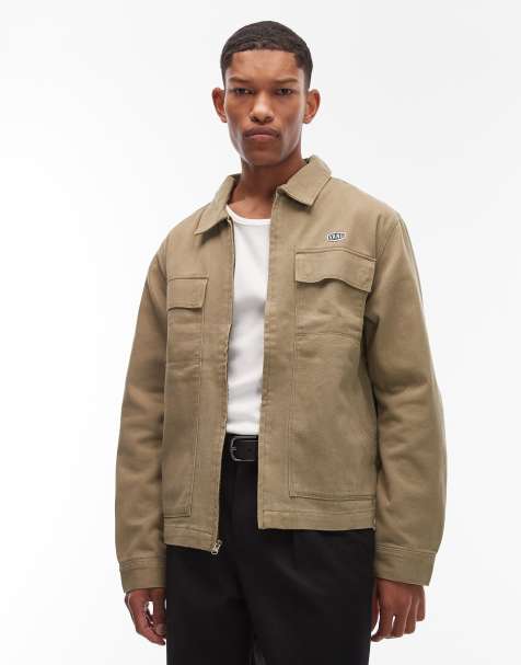 Vans McAvoy zip station jacket in light khaki green - view 1