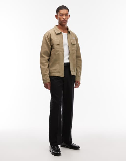 Vans McAvoy zip station jacket in light khaki green | ASOS