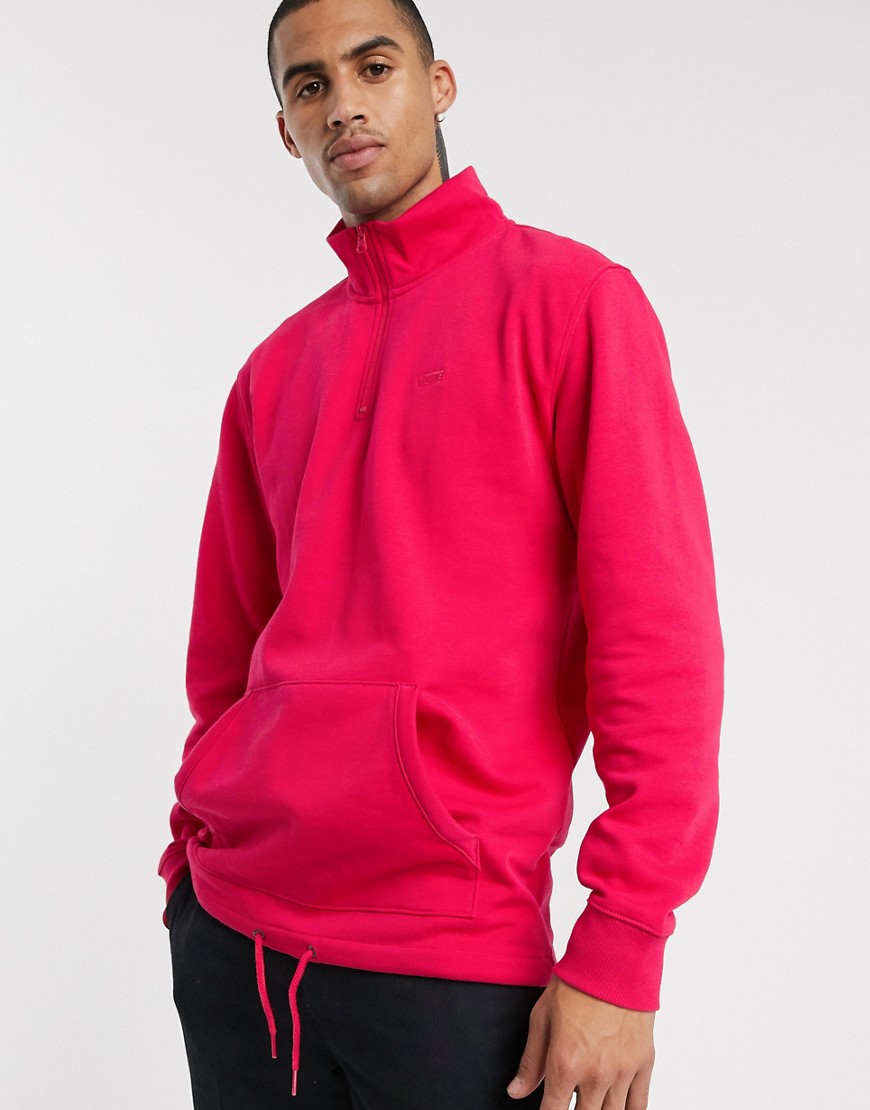 Vans – Mens Versa – Pullover-sweatshirt med halvlång dragkedja i Jazzy-färg-Röd