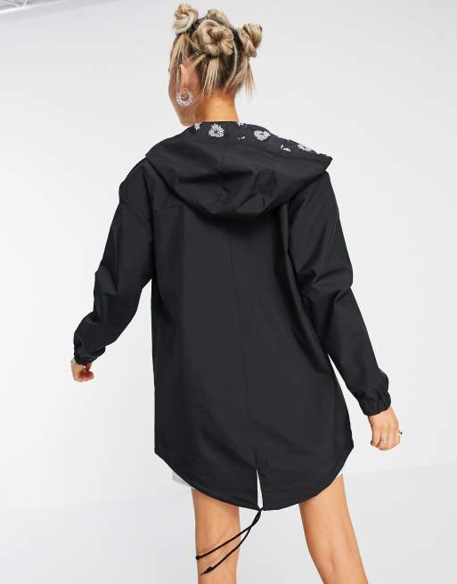 Vans Mercy reversible parka in black flora ASOS