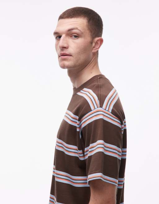 Vans - Mesa - Brun T-shirt med korte ærmer og striber, 4 af 5