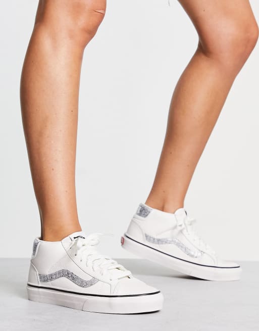 Vans mid tops clearance white