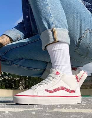 Vans Mid Skool 37 Baskets de sport motif cachemire Blanc