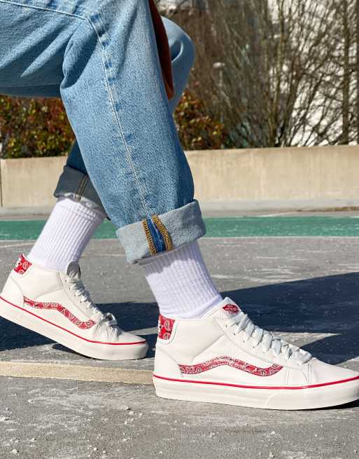 Vans Mid Skool 37 Sport Paisley trainers in white