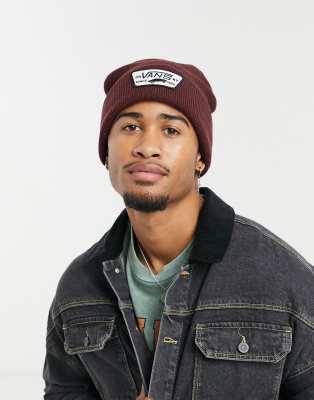 vans burgundy beanie