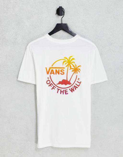 Vans Mini Dl Palm III back print t-shirt in white 