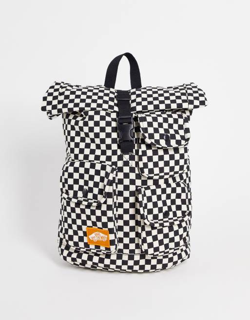 Vans Mixed Utility backpack in black/white ASOS