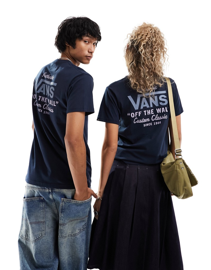 Vans MN holder classic back print t-shirt in navy