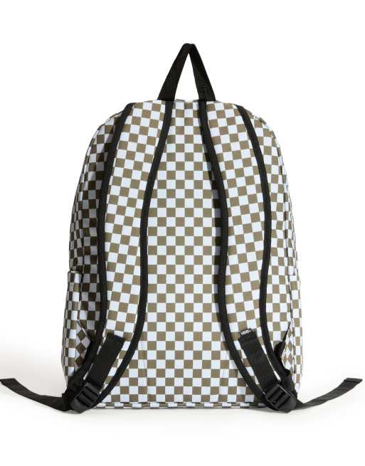 Vans - mochila Old Skool a cuadros en marrón medio, 2 de 4