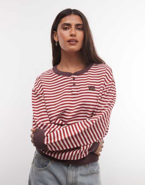 Vans Molly henley pullover shirt in medium pink - view 1