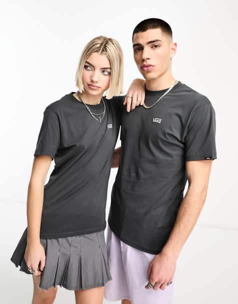 Vans – Mörkgrå t-shirt i unisex-modell med logga på vänster sida framtill - view 1