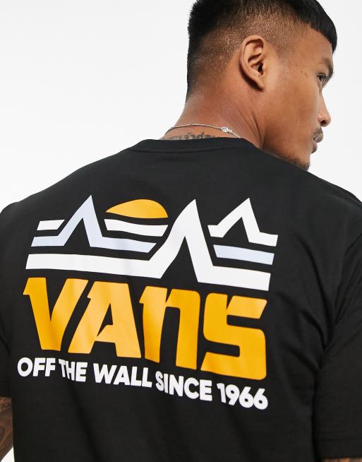 Vans mountain back print t-shirt in black